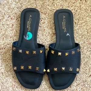 A. Giannetti studded leather slide